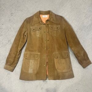 Vintage 70s Sakowitz Suede Leathercraft of America Jacket Size 11  Western Retro